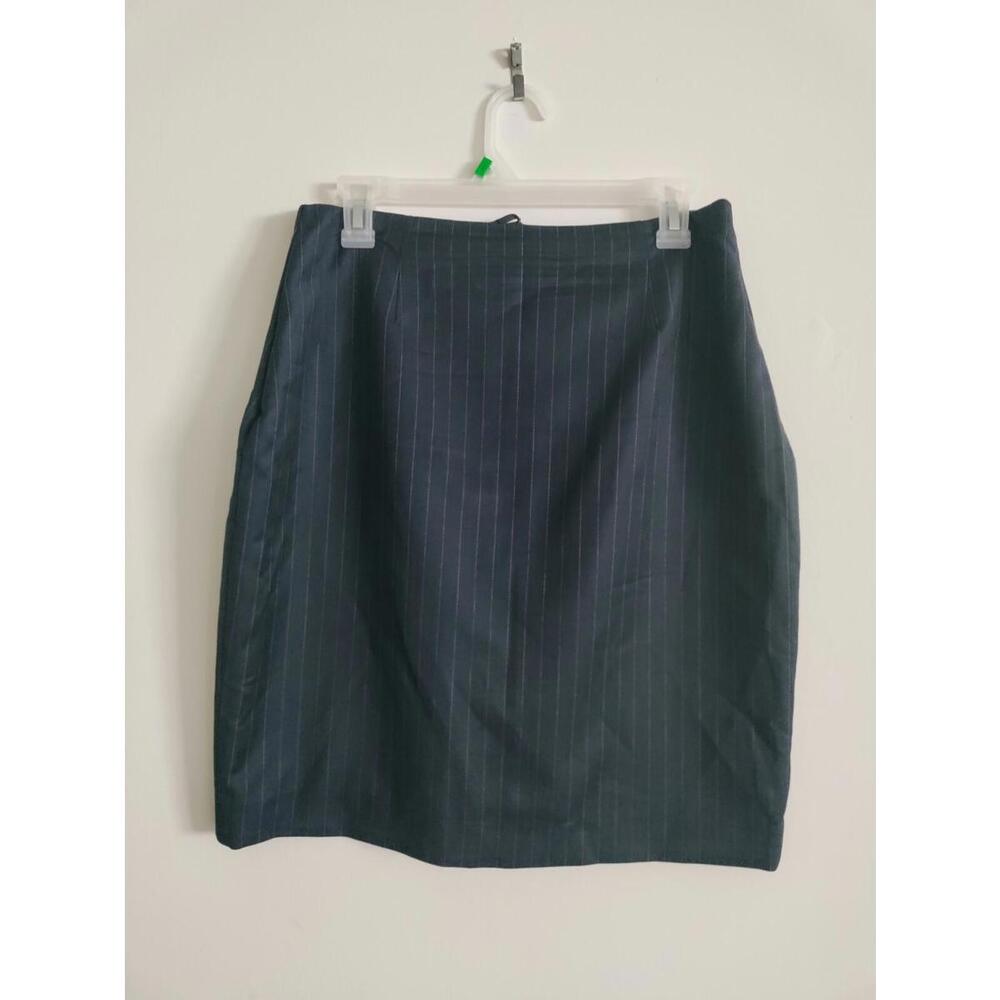 Brooks Brothers skirt women midi lined pencil Blue Navy With stripes Size 12p